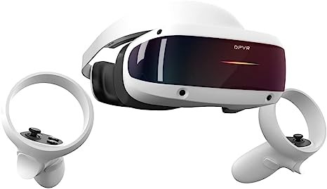 DPVR E4 VR Headsets, PCVR Headset with Controller, 3664x1920 Res, 116° FOV, 120Hz Refresh Rate, Inside-Out 6 DoF Tracking, 280g Light Weight, Virtual Reality Headset for PC, Support SteamVR Games