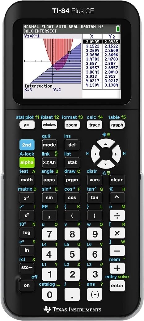 Texas Instruments TI-84 Plus CE Color Graphing Calculator, Black 7.5 Inch